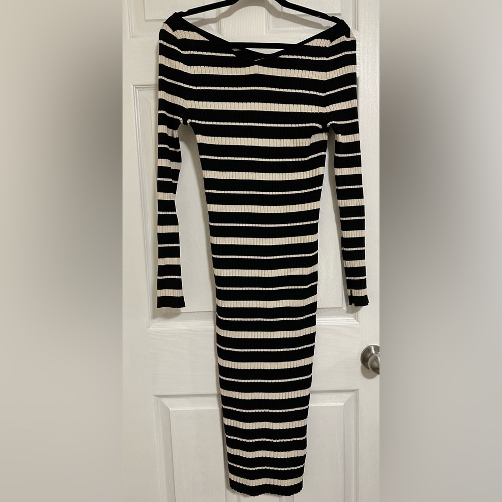 Zara Striped Long Sleeve Dress